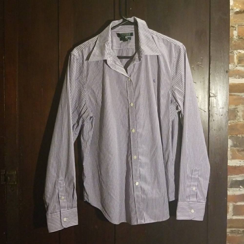 Purple Pinstripe Ralph Lauren ButtonUp Dress Shirt